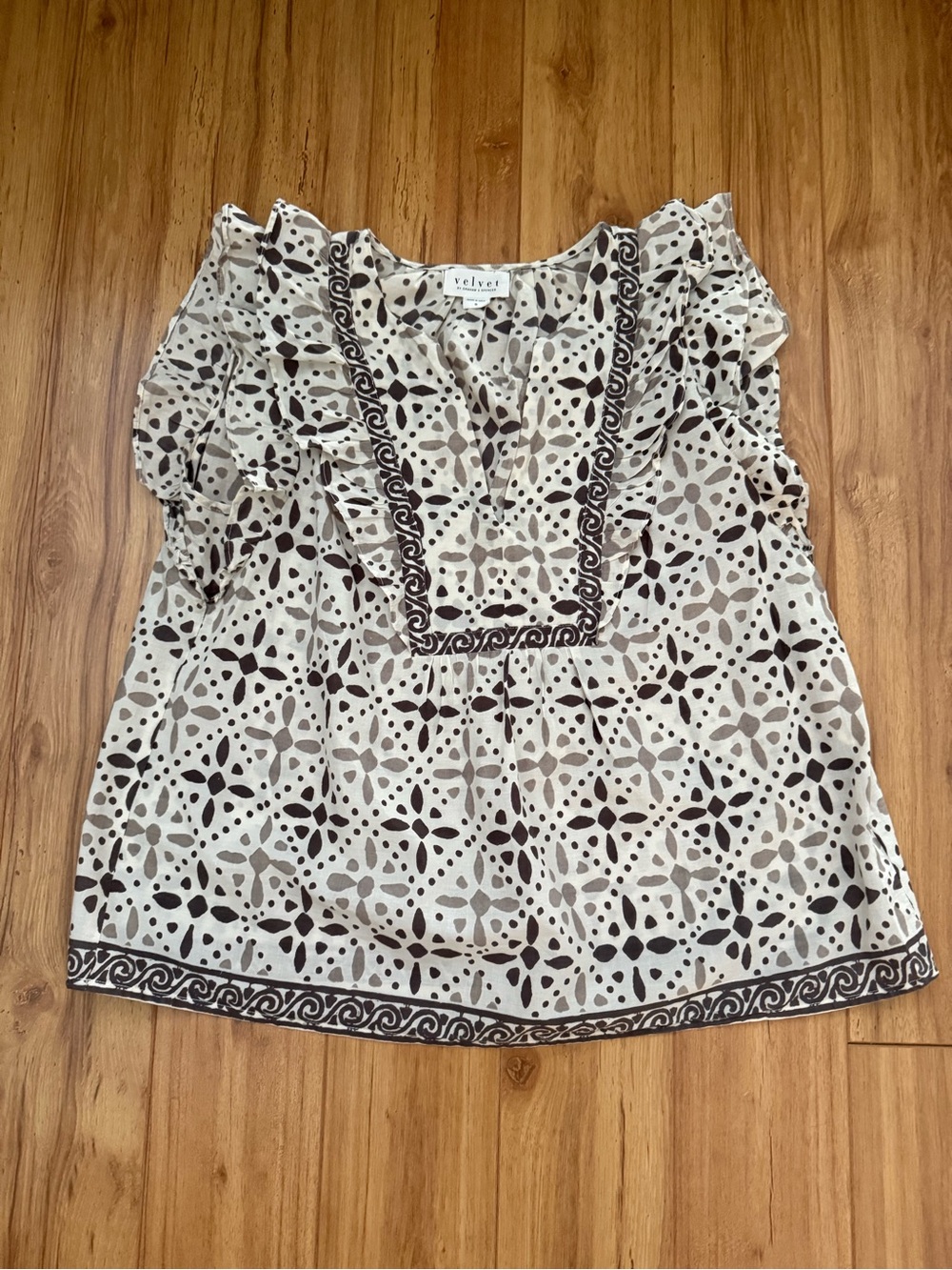 Velvet by Graham and Spencer Corin Pebble Print Blouse